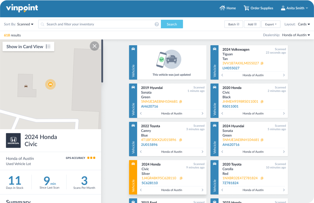 Desktop App - listing of cars screenshot