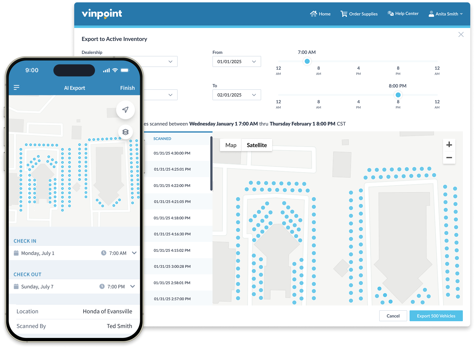 Screenshot of inventory management