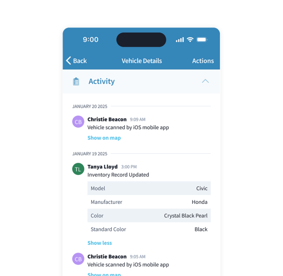 Screenshot of app